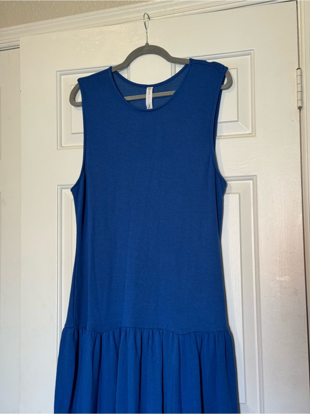 Anthropologie Sleeveless Sapphire Maxi Dress with Side Slit - Picture 7 of 9